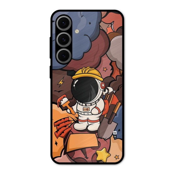 Comic Space Astronaut Metal Back Case for Galaxy S24 FE