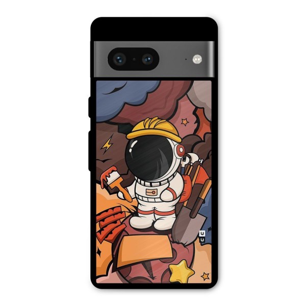 Comic Space Astronaut Metal Back Case for Google Pixel 7