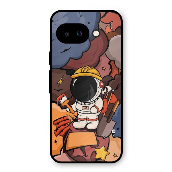Comic Space Astronaut Metal Back Case for Google Pixel 9a