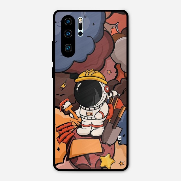 Comic Space Astronaut Metal Back Case for Huawei P30 Pro