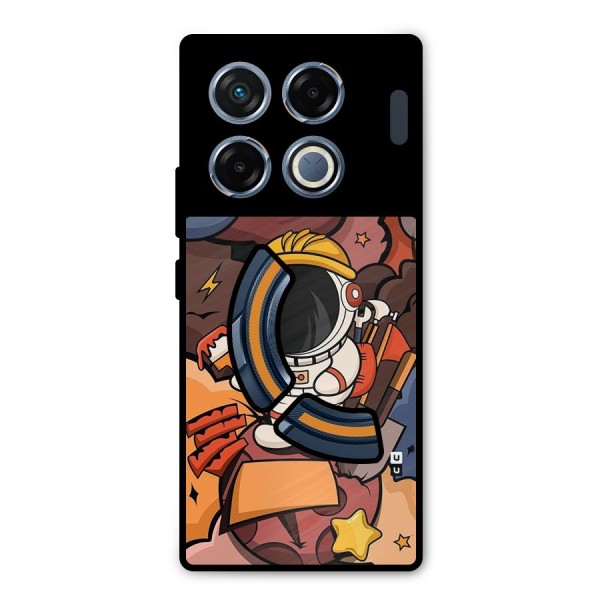 Comic Space Astronaut Metal Back Case for Infinix GT 20 Pro
