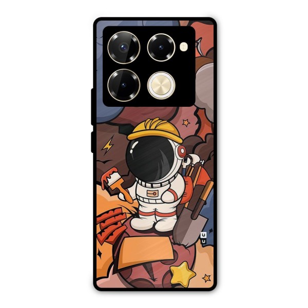 Comic Space Astronaut Metal Back Case for Infinix Note 40 Pro Plus