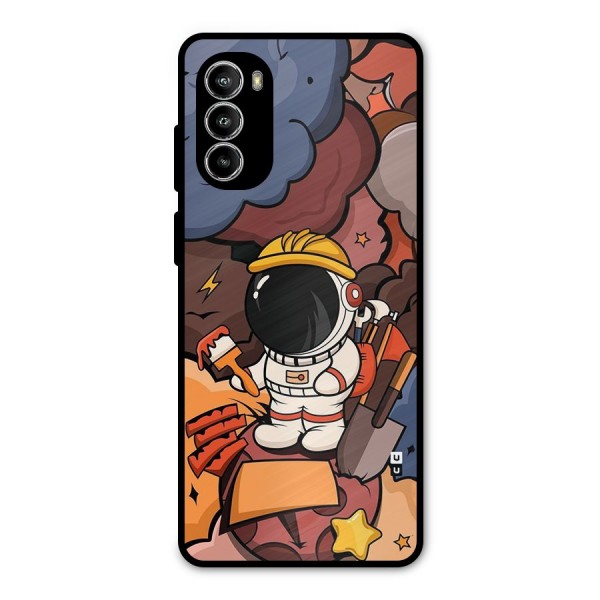 Comic Space Astronaut Metal Back Case for Moto G52