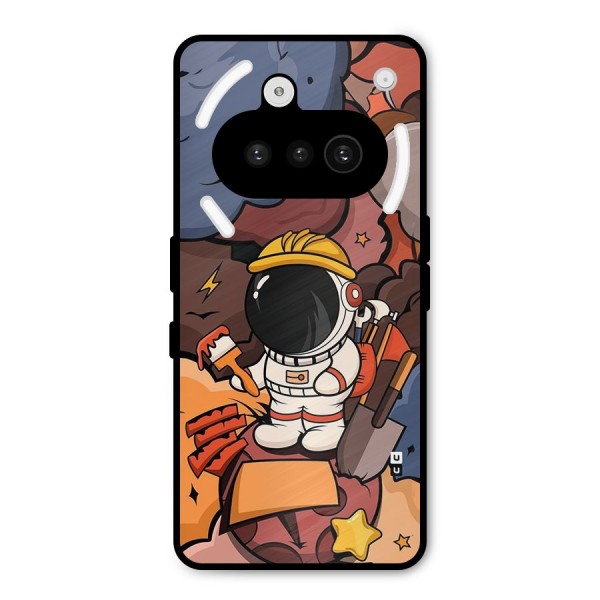 Comic Space Astronaut Metal Back Case for Nothing Phone 3a