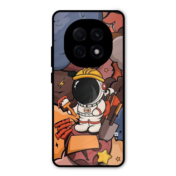 Comic Space Astronaut Metal Back Case for Oppo F29 Pro