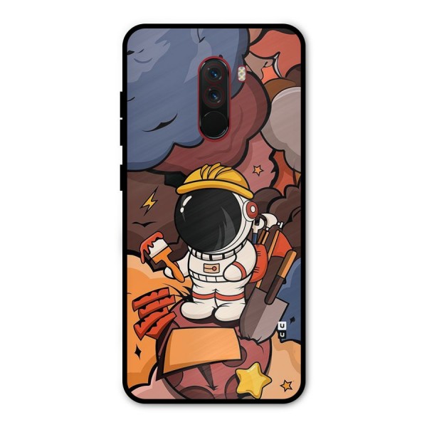 Comic Space Astronaut Metal Back Case for Poco F1