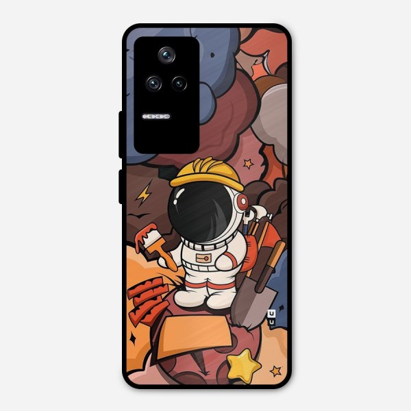 Comic Space Astronaut Metal Back Case for Poco F4 5G