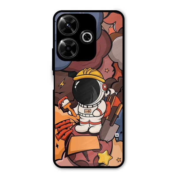 Comic Space Astronaut Metal Back Case for Poco M6 Plus