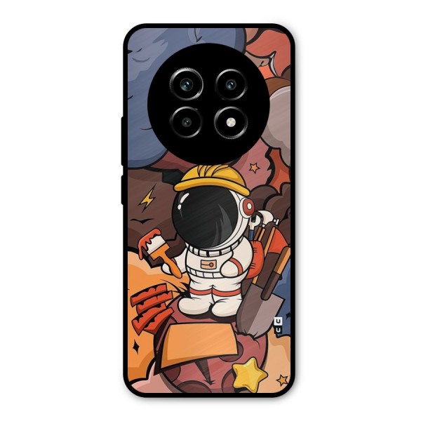 Comic Space Astronaut Metal Back Case for Realme 13 Pro