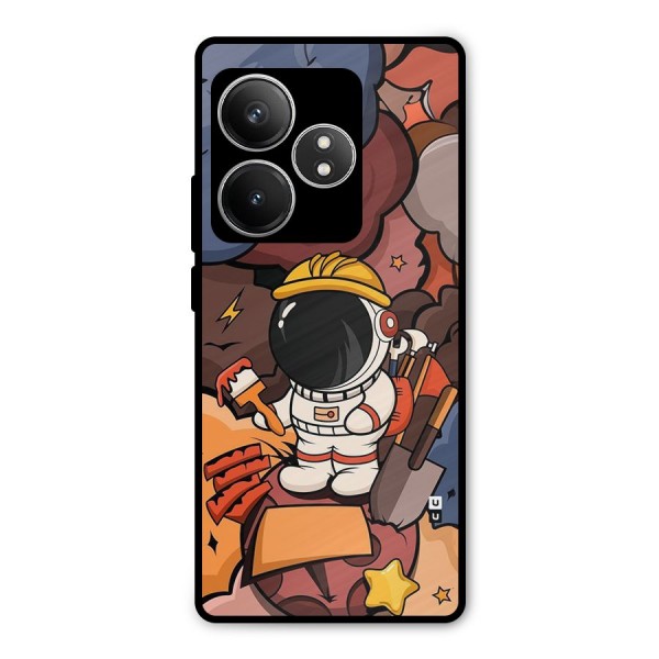 Comic Space Astronaut Metal Back Case for Realme GT 6T