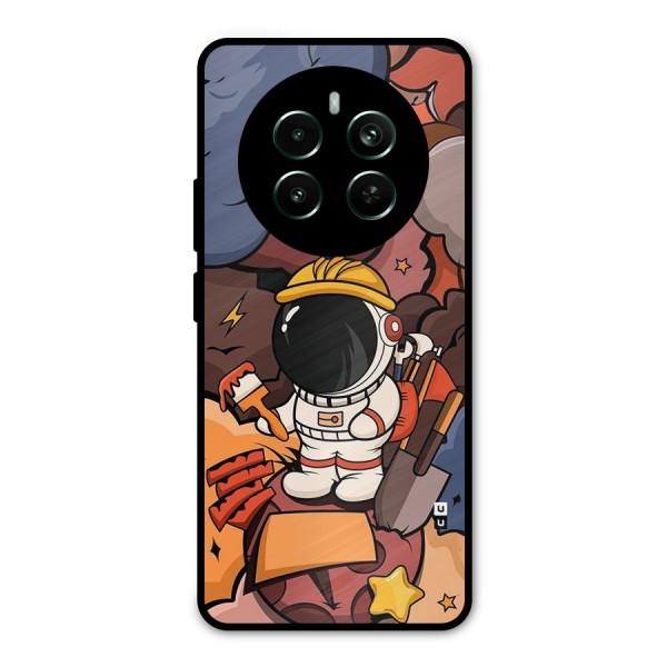Comic Space Astronaut Metal Back Case for Realme Narzo 70 Pro