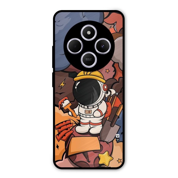 Comic Space Astronaut Metal Back Case for Redmi 14C