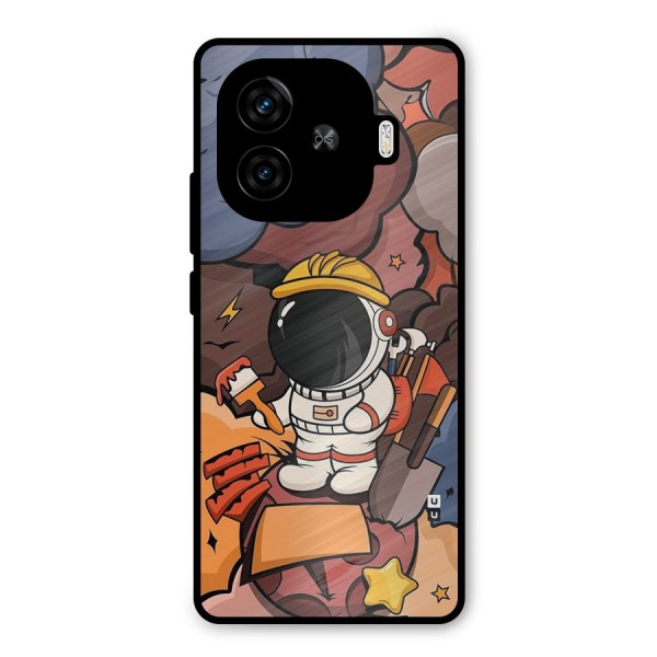 Comic Space Astronaut Metal Back Case for iQOO Z9 Turbo