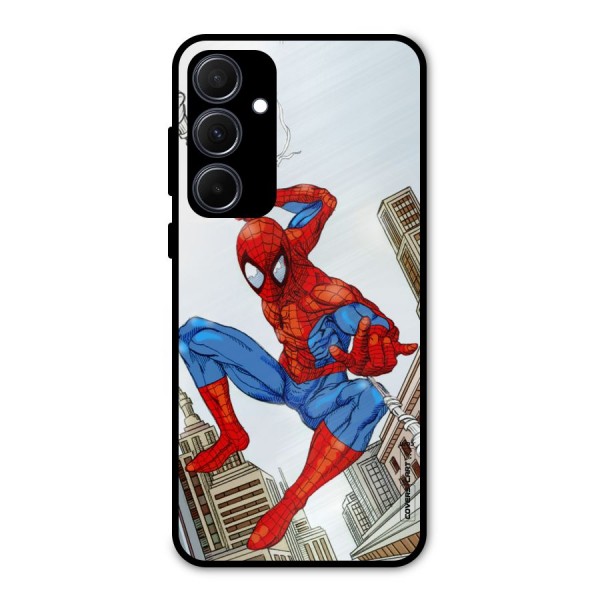 Comic Spider Man Metal Back Case for Galaxy A35