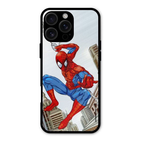 Comic Spider Man Metal Back Case for iPhone 16 Pro Max