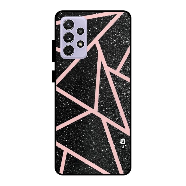Concrete Black Pink Stripes Metal Back Case for Galaxy A72