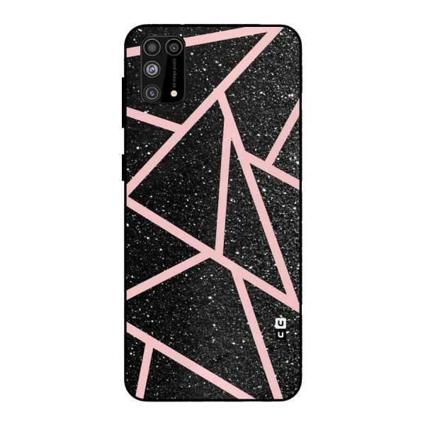 Concrete Black Pink Stripes Metal Back Case for Galaxy F41