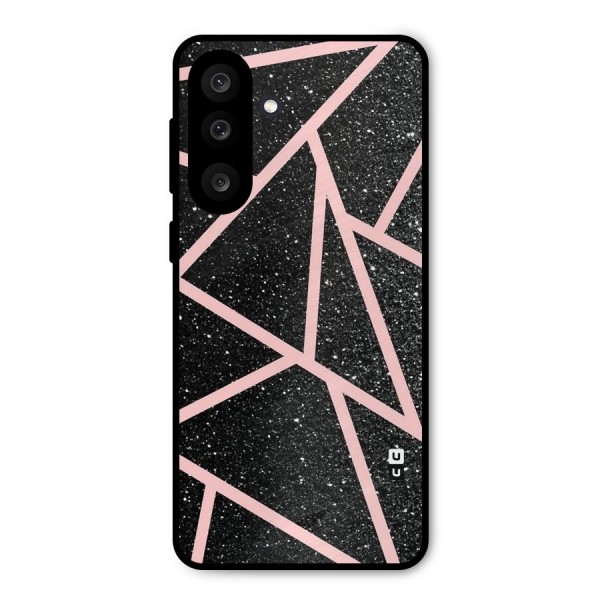 Concrete Black Pink Stripes Metal Back Case for Galaxy M56