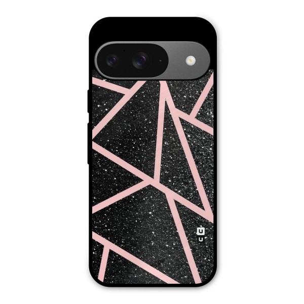 Concrete Black Pink Stripes Metal Back Case for Google Pixel 9
