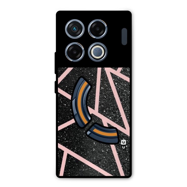 Concrete Black Pink Stripes Metal Back Case for Infinix GT 20 Pro