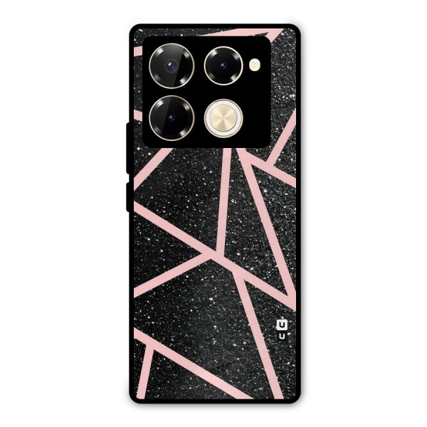 Concrete Black Pink Stripes Metal Back Case for Infinix Note 40 Pro Plus