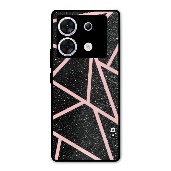 Concrete Black Pink Stripes Metal Back Case for Infinix Zero 30 5G