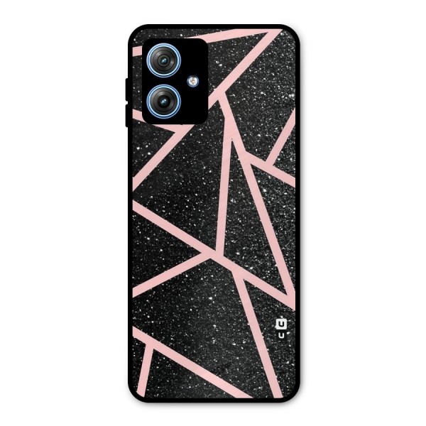 Concrete Black Pink Stripes Metal Back Case for Moto G54