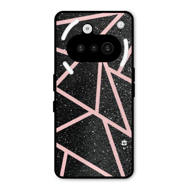 Concrete Black Pink Stripes Metal Back Case for Nothing Phone 3a