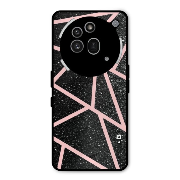 Concrete Black Pink Stripes Metal Back Case for Nothing Phone 3a Pro