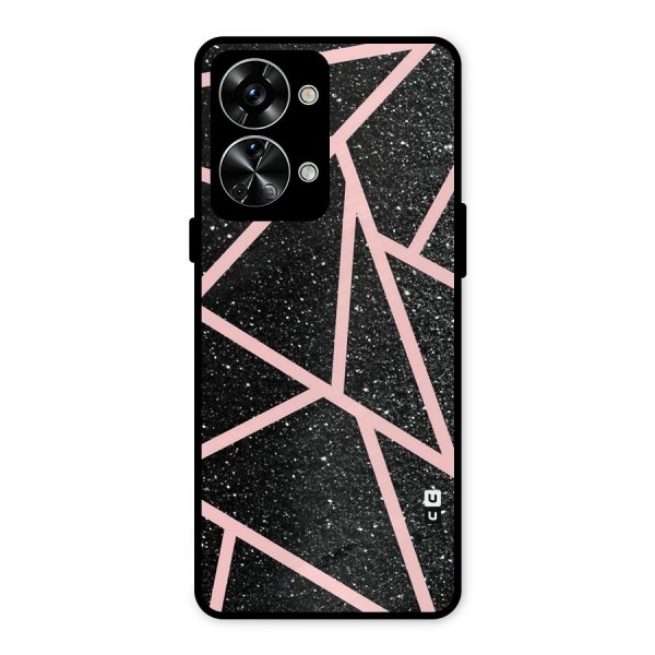 Concrete Black Pink Stripes Metal Back Case for OnePlus Nord 2T