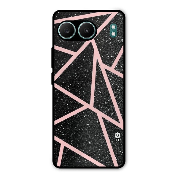 Concrete Black Pink Stripes Metal Back Case for OnePlus Nord 4
