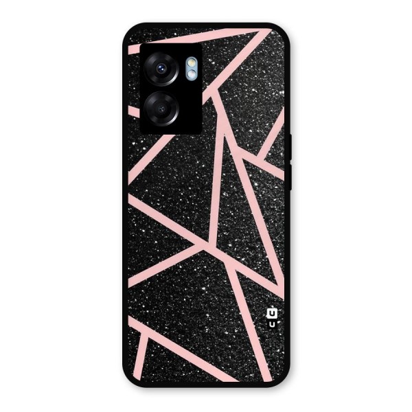 Concrete Black Pink Stripes Metal Back Case for Oppo K10 (5G)
