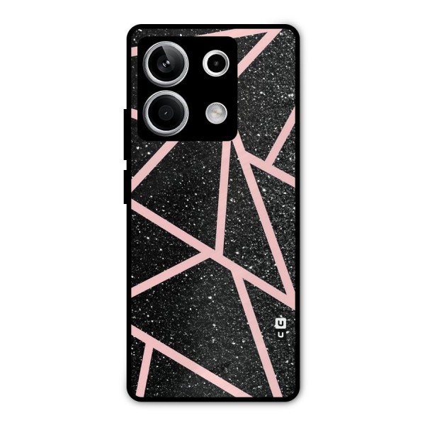 Concrete Black Pink Stripes Metal Back Case for Redmi Note 13 5G