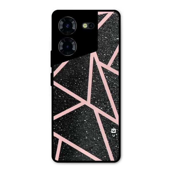 Concrete Black Pink Stripes Metal Back Case for Tecno Pova 5 Pro 5G