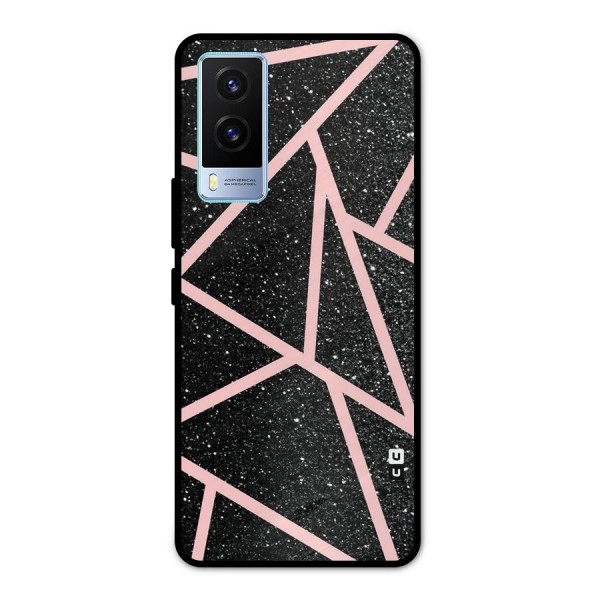 Concrete Black Pink Stripes Metal Back Case for Vivo V21e 5G