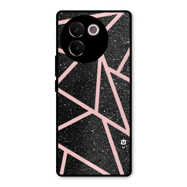 Concrete Black Pink Stripes Metal Back Case for Vivo V30e