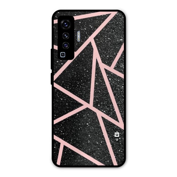 Concrete Black Pink Stripes Metal Back Case for Vivo X50