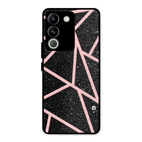 Concrete Black Pink Stripes Metal Back Case for Vivo Y200