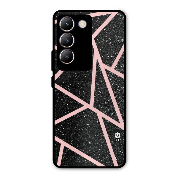 Concrete Black Pink Stripes Metal Back Case for Vivo Y200e