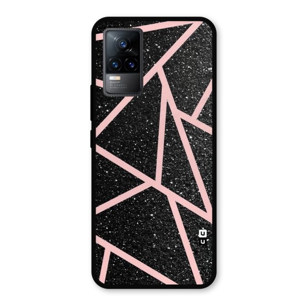 Concrete Black Pink Stripes Metal Back Case for Vivo Y73