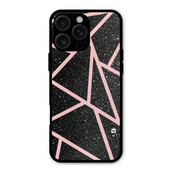 Concrete Black Pink Stripes Metal Back Case for iPhone 16 Pro Max