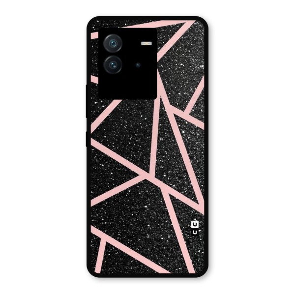Concrete Black Pink Stripes Metal Back Case for iQOO Neo 6 5G