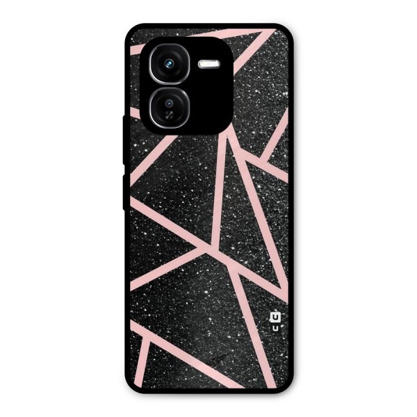 Concrete Black Pink Stripes Metal Back Case for iQOO Z9x