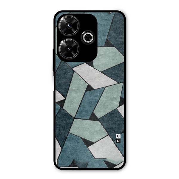 Concrete Green Abstract Metal Back Case for Poco M6 Plus