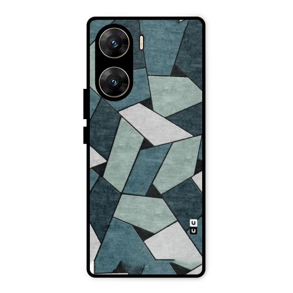 Concrete Green Abstract Metal Back Case for Vivo V29e