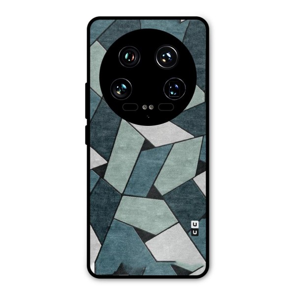 Concrete Green Abstract Metal Back Case for Xiaomi 14 Ultra