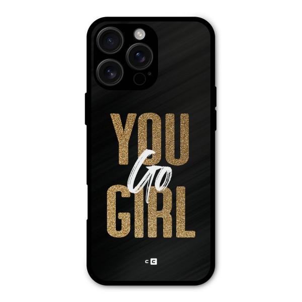 Confident Girl Metal Back Case for iPhone 16 Pro Max