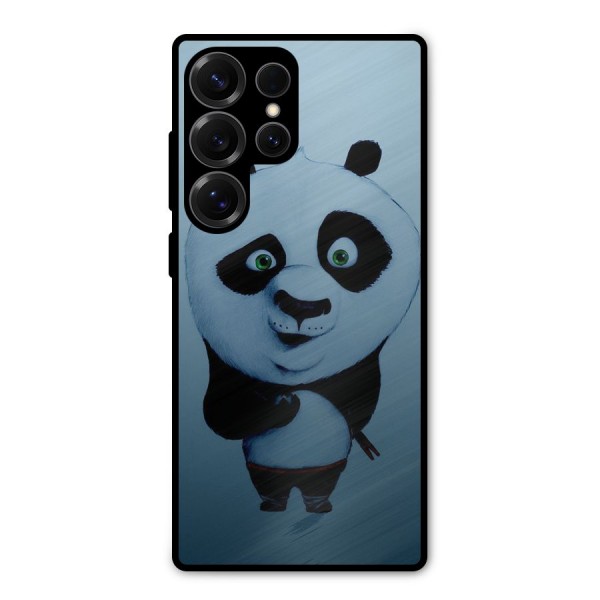 Confused Cute Panda Metal Back Case for Galaxy S25 Ultra
