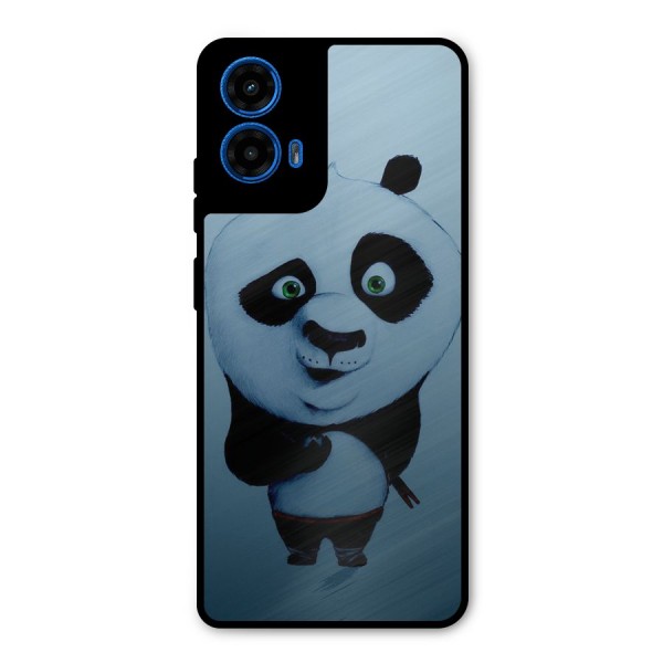 Confused Cute Panda Metal Back Case for Moto G45