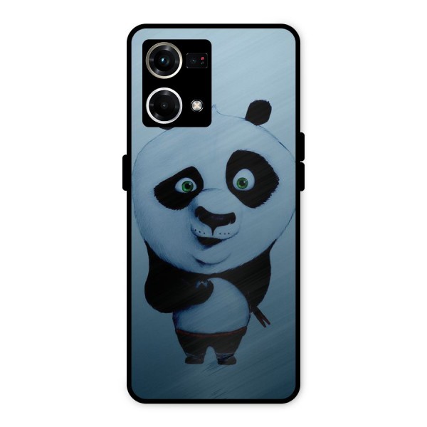 Confused Cute Panda Metal Back Case for Oppo F21 Pro 4G